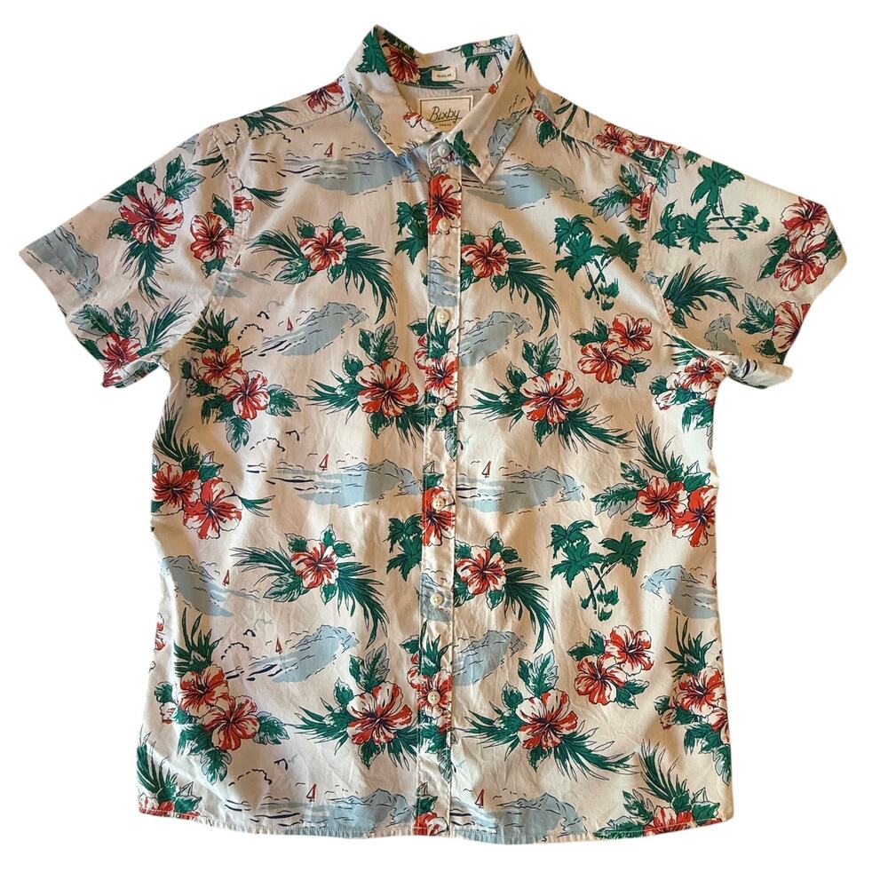 Bixby Nomad Men’s Casual Short Sleeve Shirt Tropical Design Size Med Reg Short - Picture 16 of 16